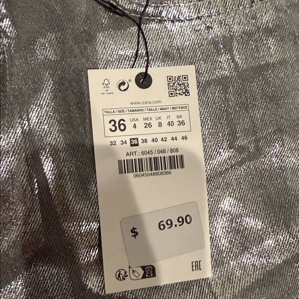 Zara Shimmering Gray Pants - Picture 4 of 5